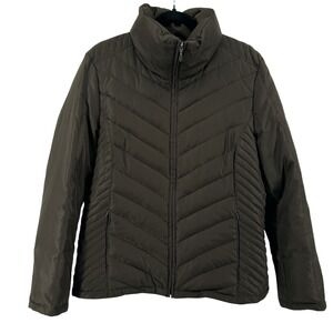 Down Feather Winter XL Quilted Puffer Jacket Brown Kenneth Cole Reaction Outdoor